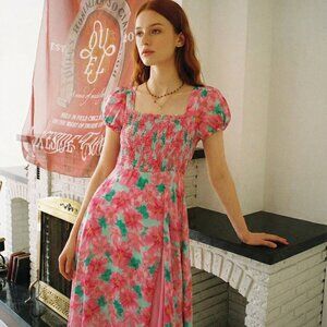 Alexia Admor, Wedding Guest Dress, Flirty Floral Design, Midi Lenght, High Slit